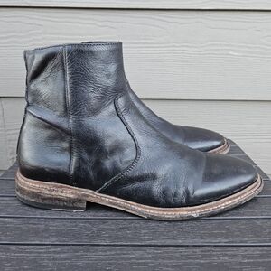 Men's Freebird Douglas Boots Black Leather Side Zip Chelsea Boots Size 10